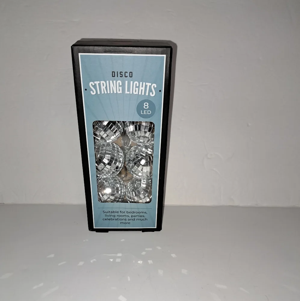Disco String Lights 8 LED Lights Silver New
